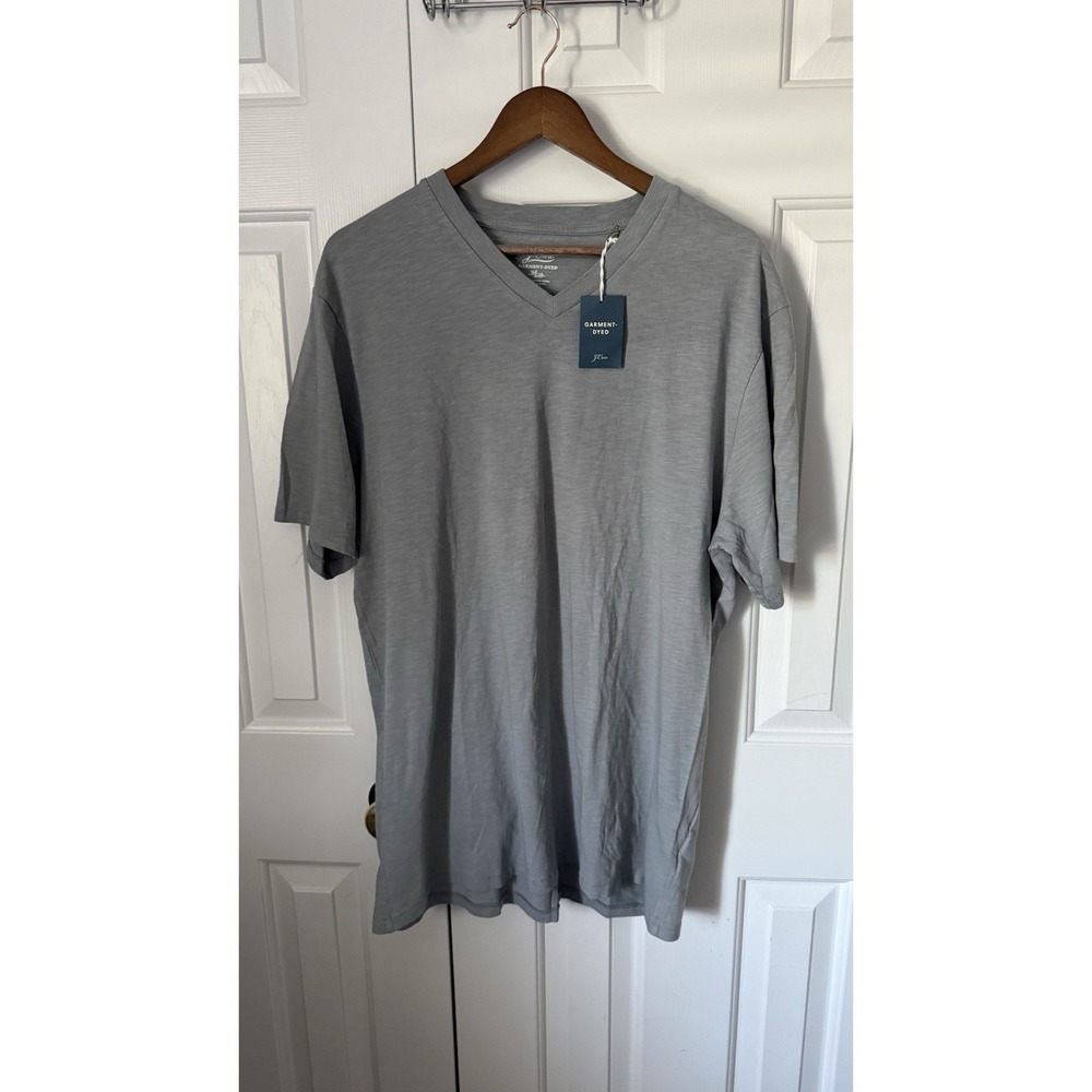 Men's Short Sleeve V-Neck T-Shirt Size XL-T Gray NWT  J Crew 100% Cotton New